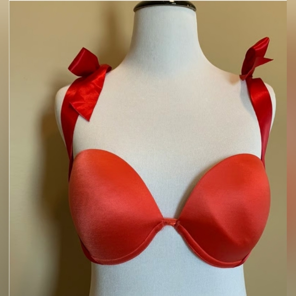 Victoria's Secret Vibrant Coral and Red Bra 32C - Picture 2 of 8